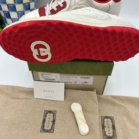 Men’s Gucci Red and White Sneakers - Picture 6 of 11